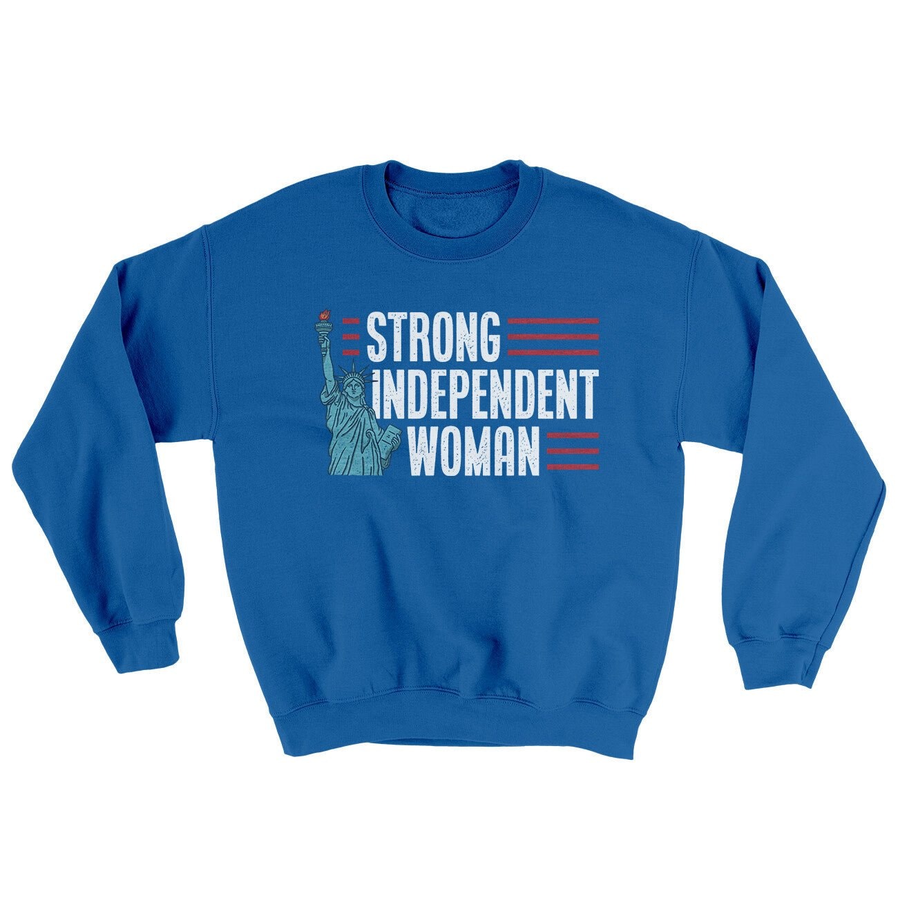 Strong Independent Woman Ugly Sweater Crewneck Sweatshirt - Patriotic Crewneck