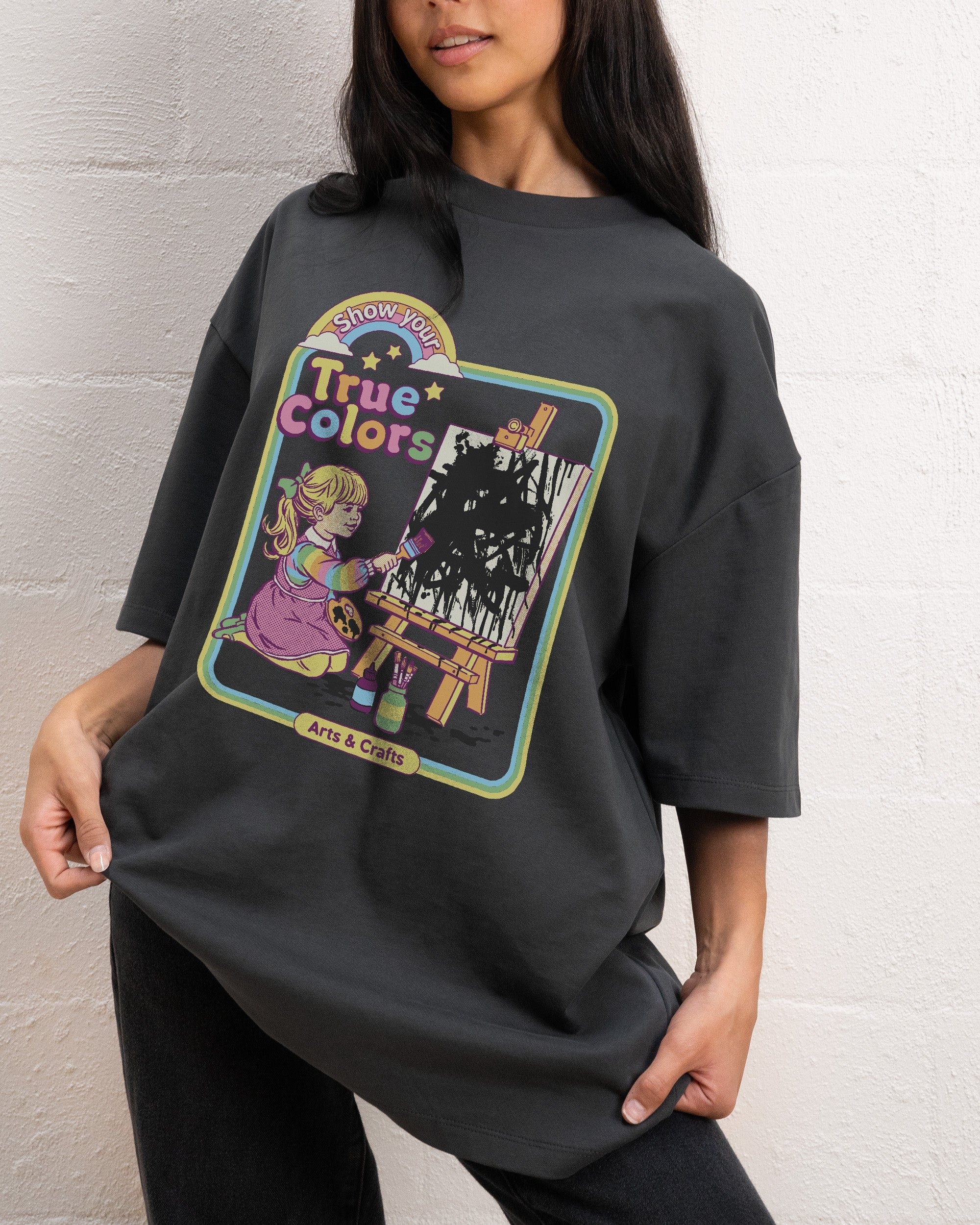 True Colors Oversized Graphic Tee by Steven Rhodes - Unisex 90s Boxy Fit 100% Combed Cotton