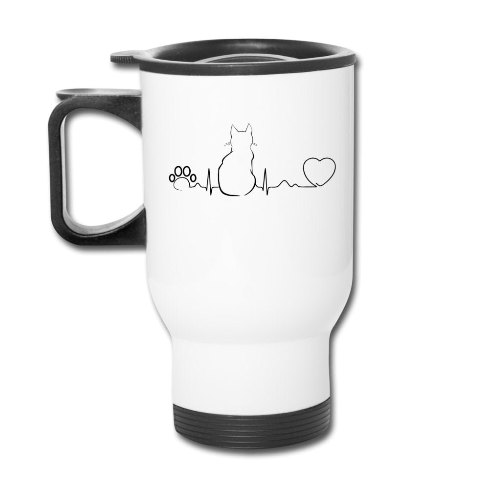 Cat Pulse 14oz Stainless Steel Travel Mug for Veterinary Professionals