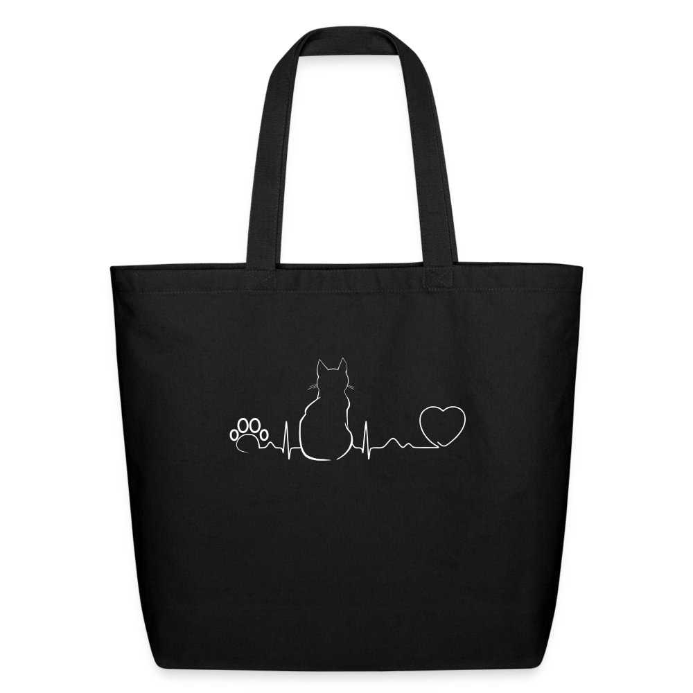 Cat Pulse Eco-Friendly Cotton Tote Bag - Organic Reusable Shopping Bag