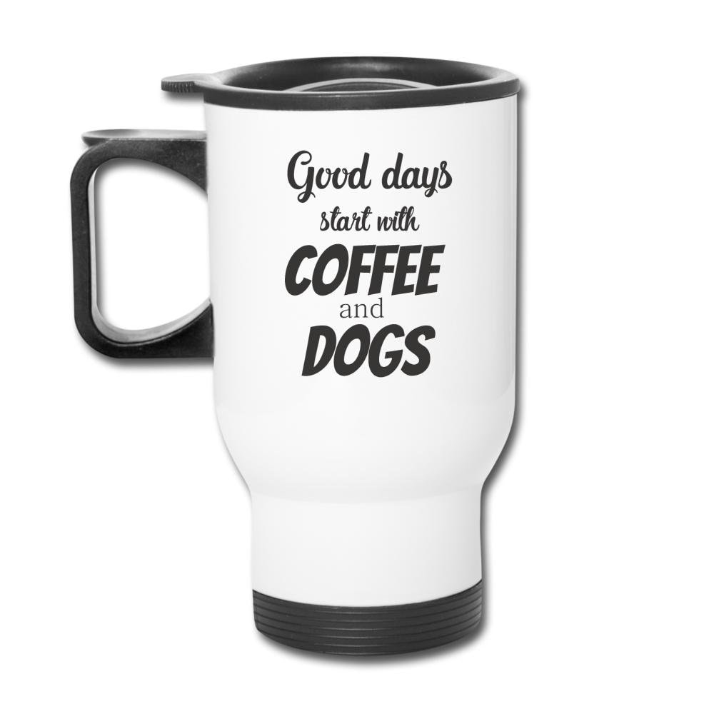 Good Days Start with Coffee and Dogs 14oz Travel Mug Veterinary