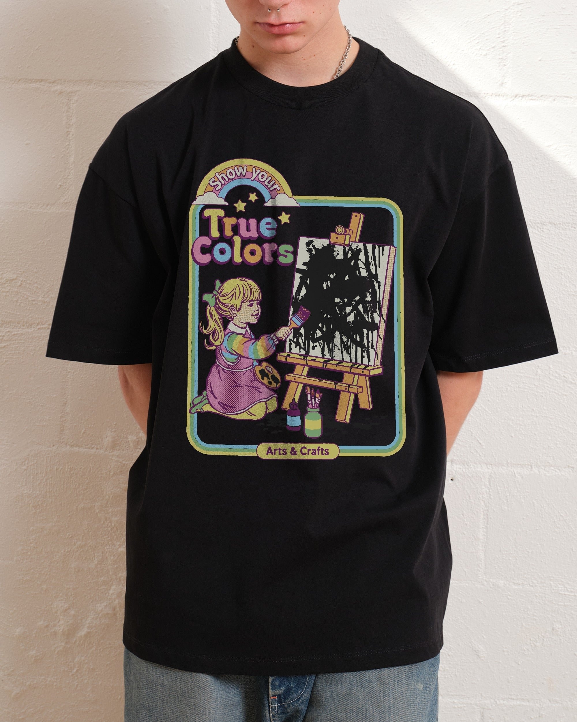 True Colors Oversized Graphic Tee by Steven Rhodes - Unisex 90s Boxy Fit 100% Combed Cotton