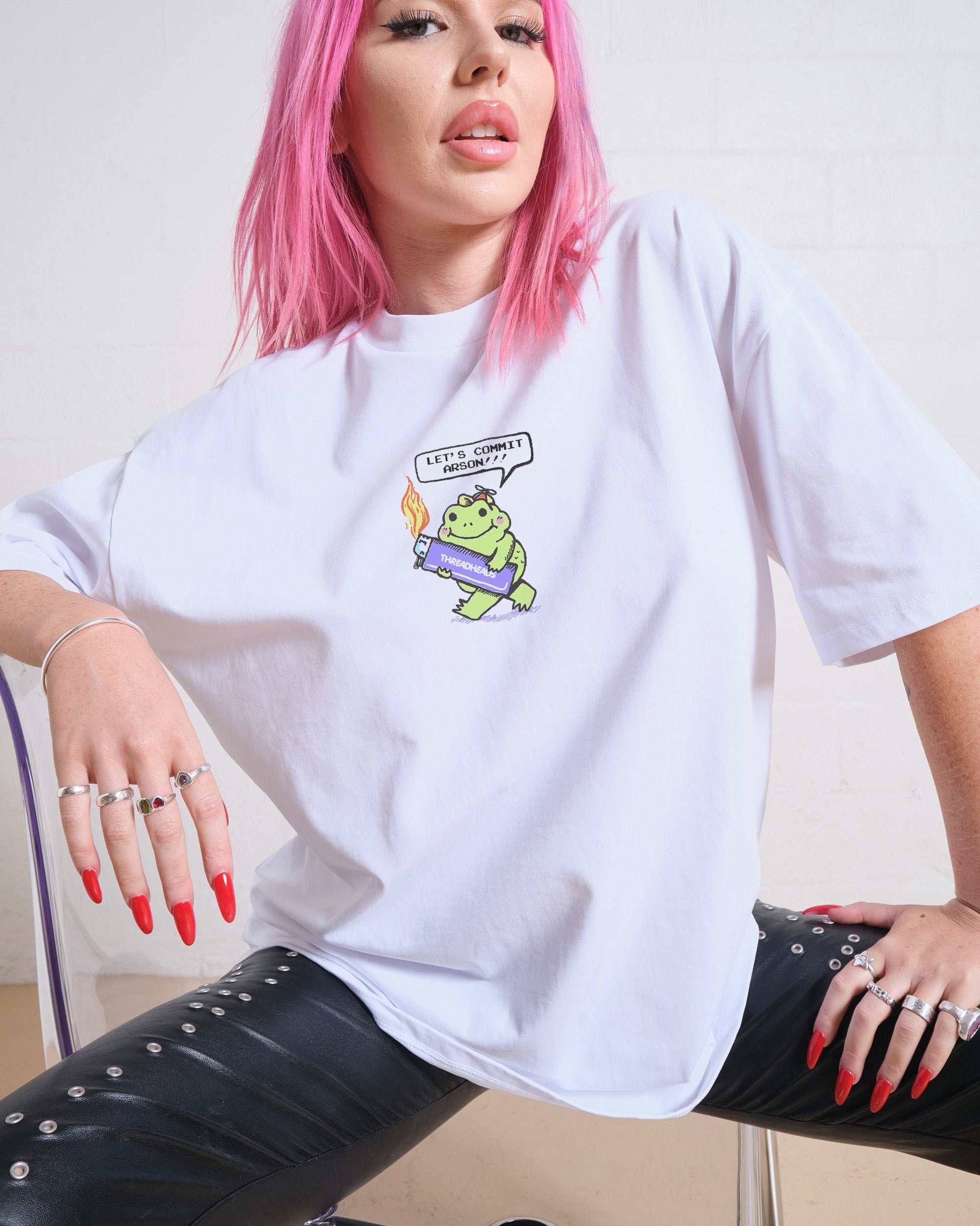 Let's Commit Arson Oversized Graphic Tee - Threadheads Unisex 90s Boxy Fit