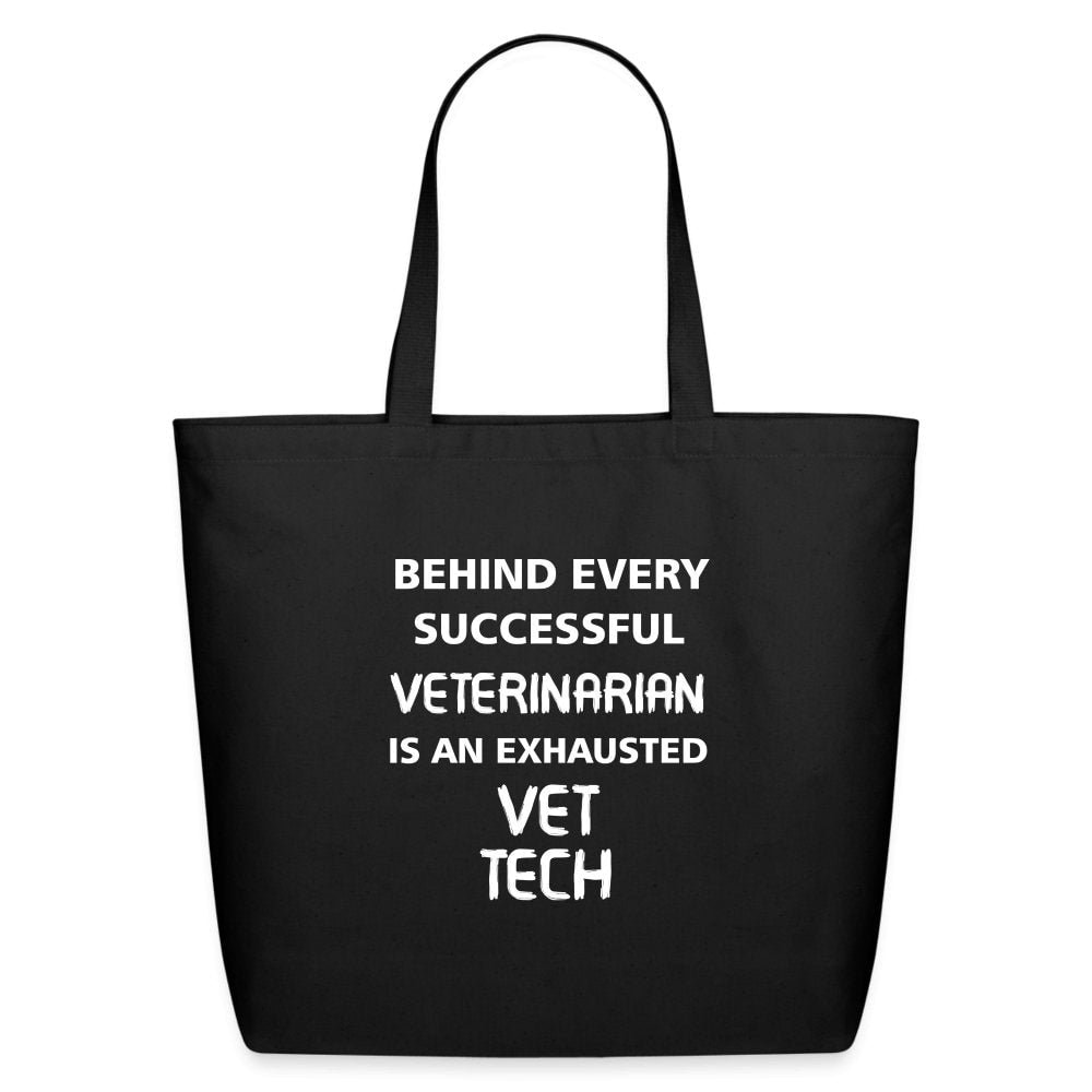 Vet Tech Exhausted Eco-Friendly Organic Cotton Tote Bag 15x16 Inches