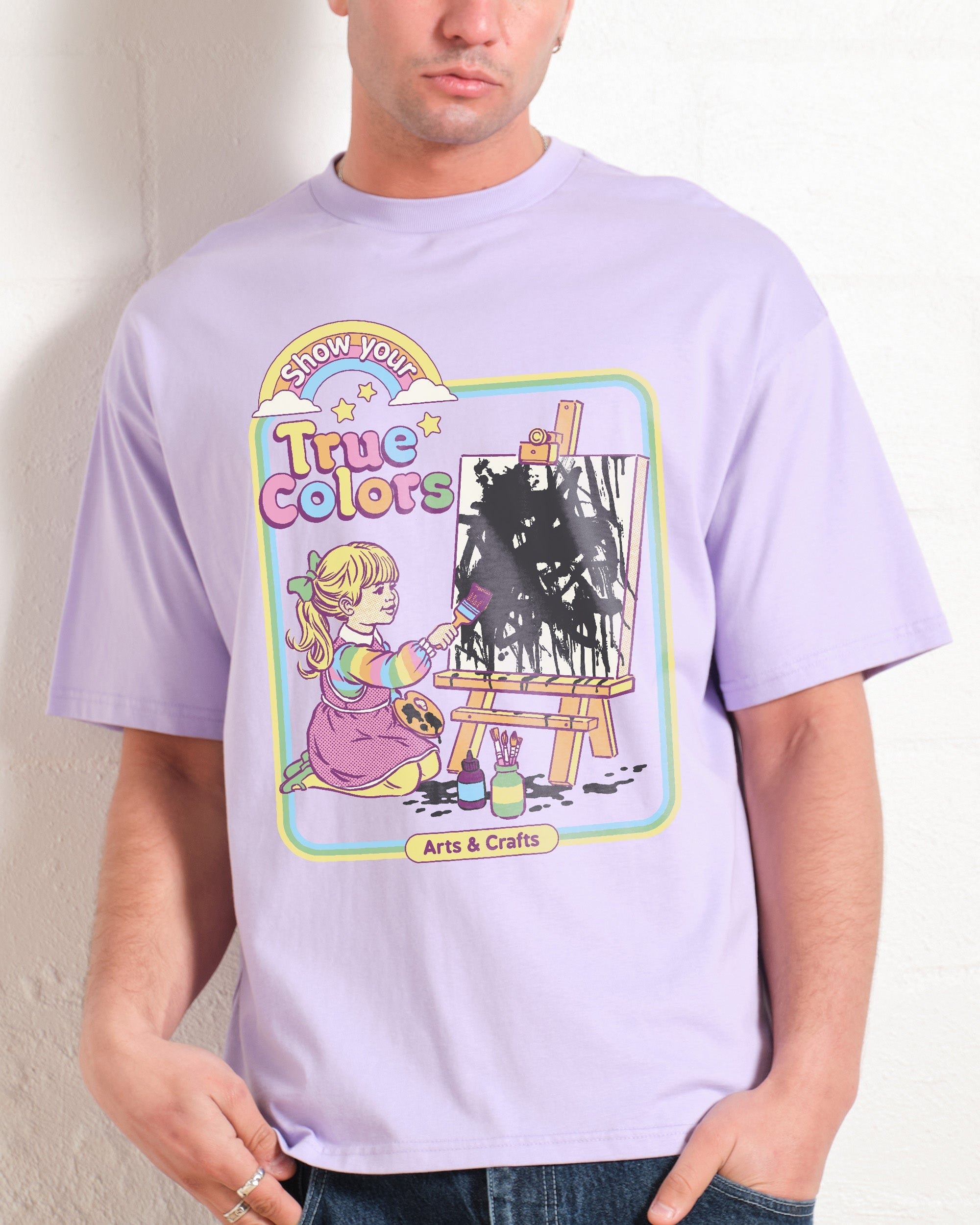 True Colors Oversized Graphic Tee by Steven Rhodes - Unisex 90s Boxy Fit 100% Combed Cotton
