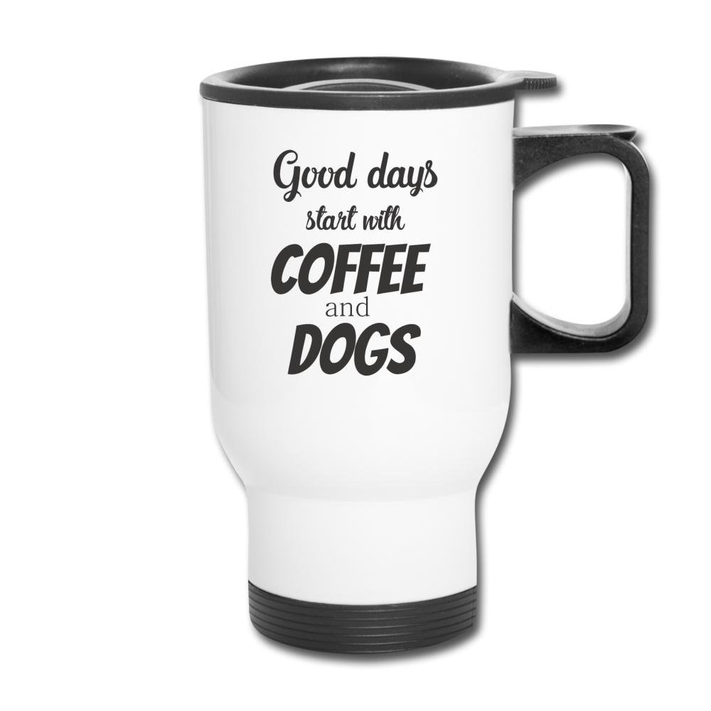 Good Days Start with Coffee and Dogs 14oz Travel Mug Veterinary