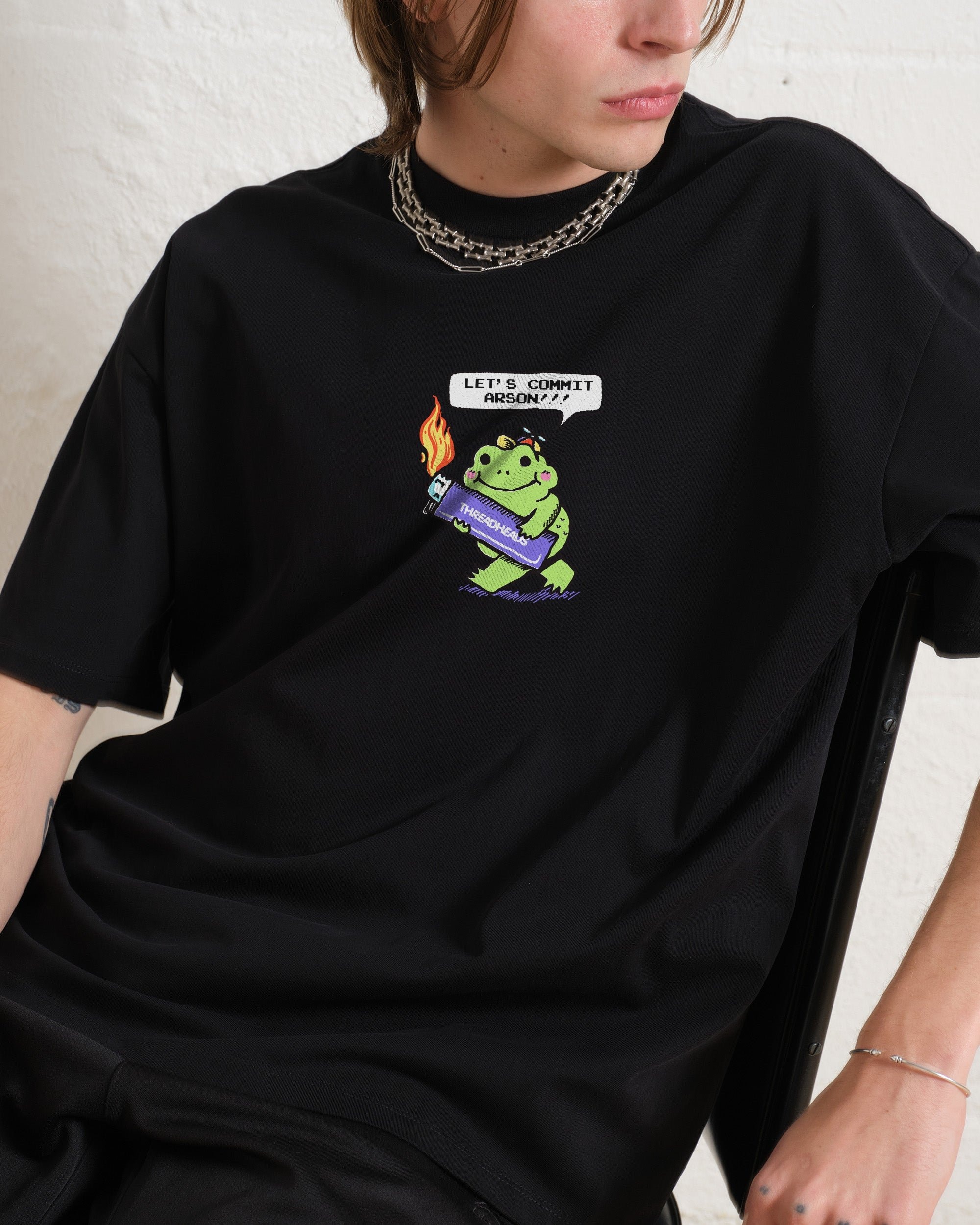 Let's Commit Arson Oversized Graphic Tee - Threadheads Unisex 90s Boxy Fit