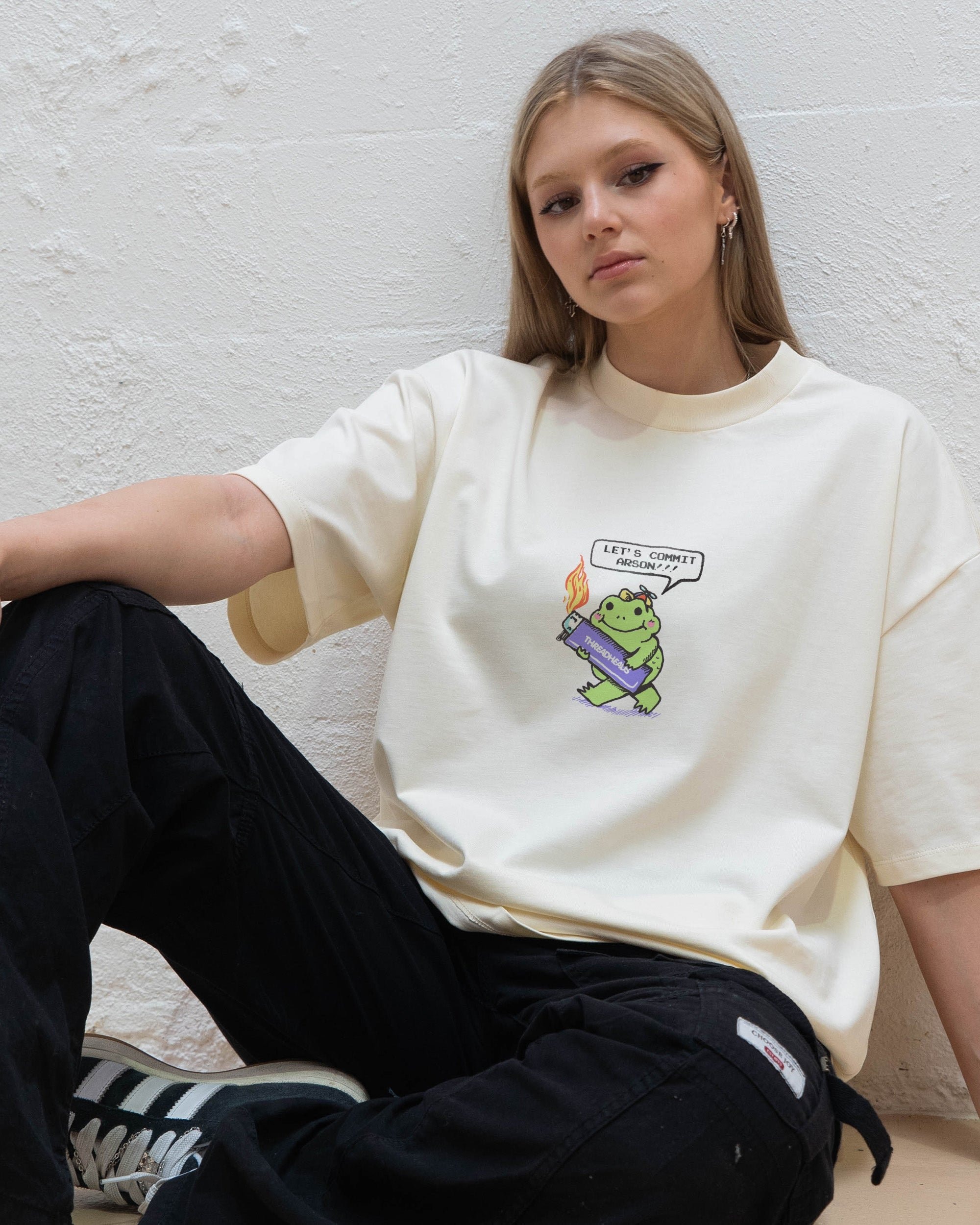 Let's Commit Arson Oversized Graphic Tee - Threadheads Unisex 90s Boxy Fit