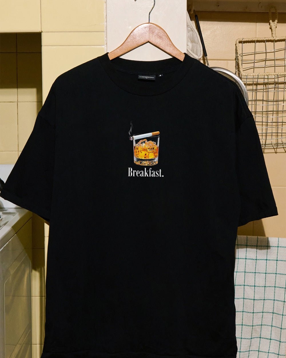 Breakfast Oversized Graphic Tee - Unisex 90s Boxy Fit 100% Combed Cotton