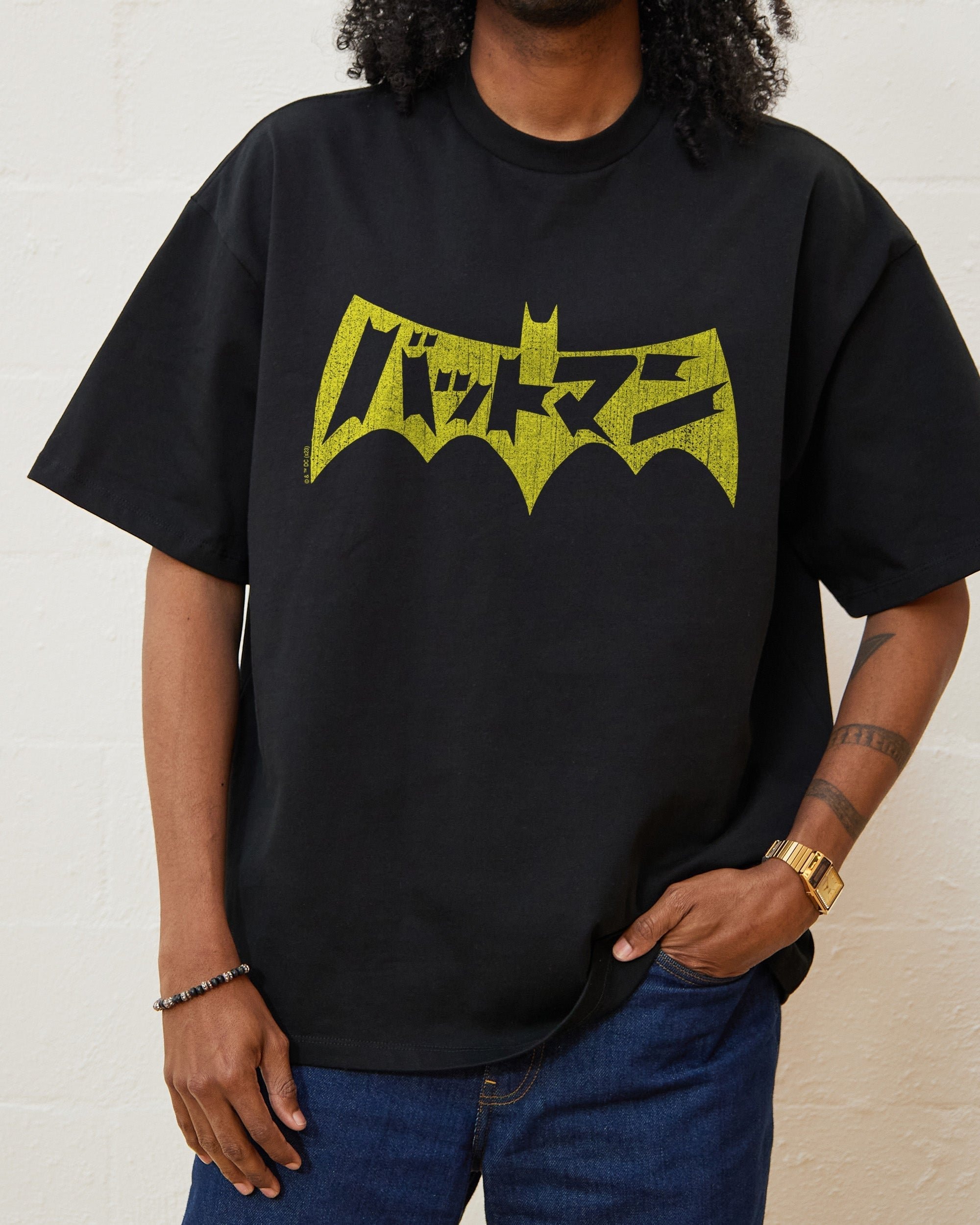 Japanese Bat Logo Oversized Tee DC Collab 90s Boxy Fit Heavyweight Cotton