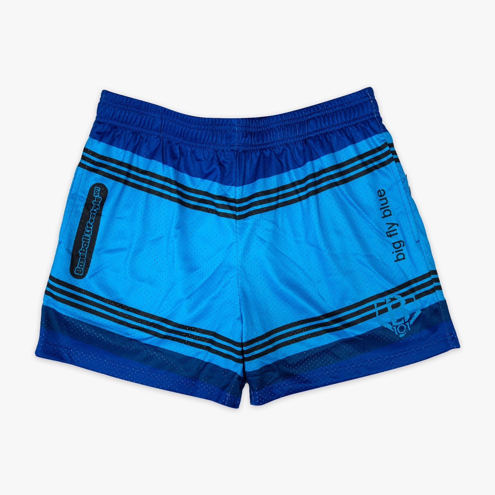 Crayon Shorts Big Fly Blue Mesh Athletic Shorts with Pockets