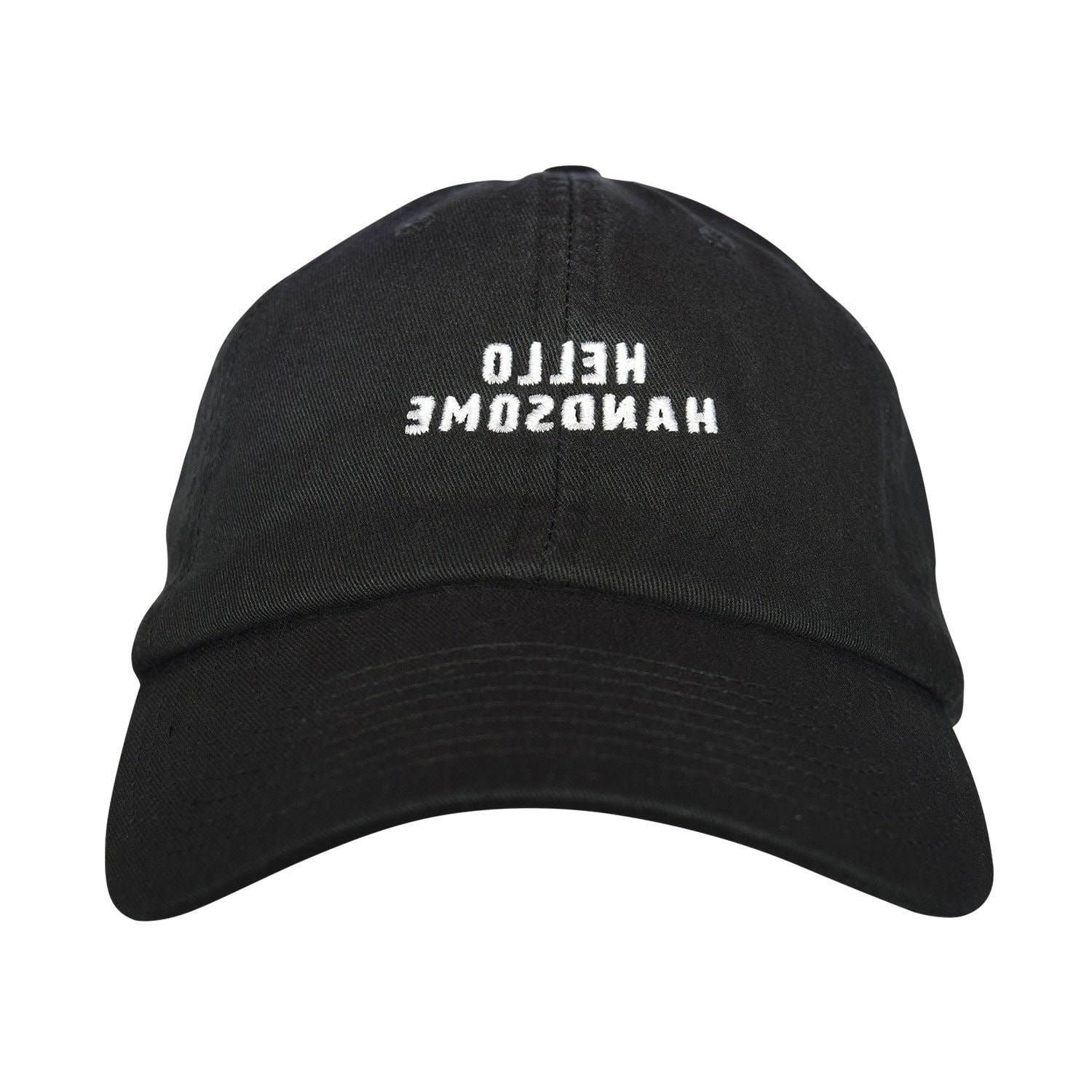 Hello Handsome Embroidered Dad Hat - Unstructured Washed Cotton Twill Adjustable