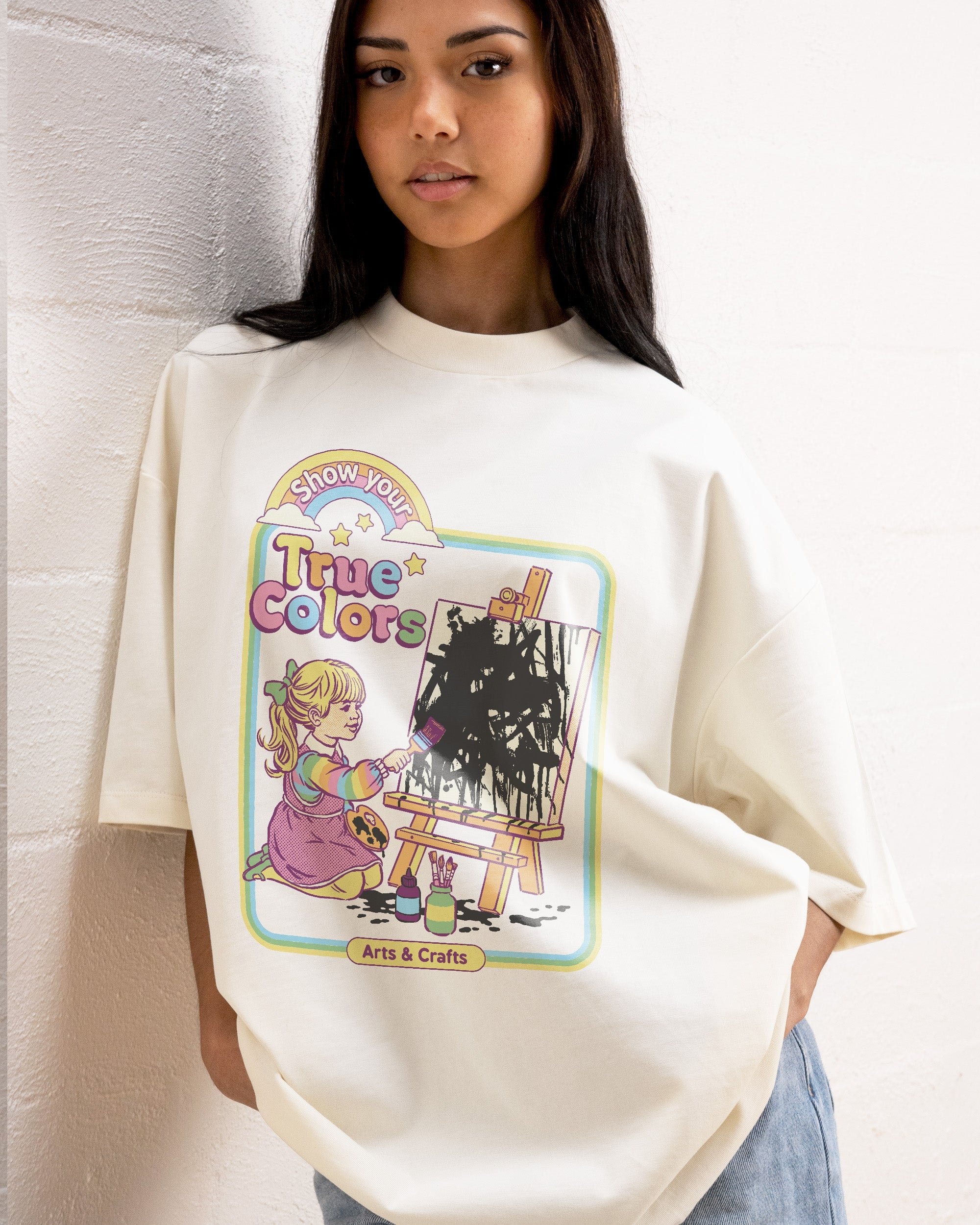 True Colors Oversized Graphic Tee by Steven Rhodes - Unisex 90s Boxy Fit 100% Combed Cotton
