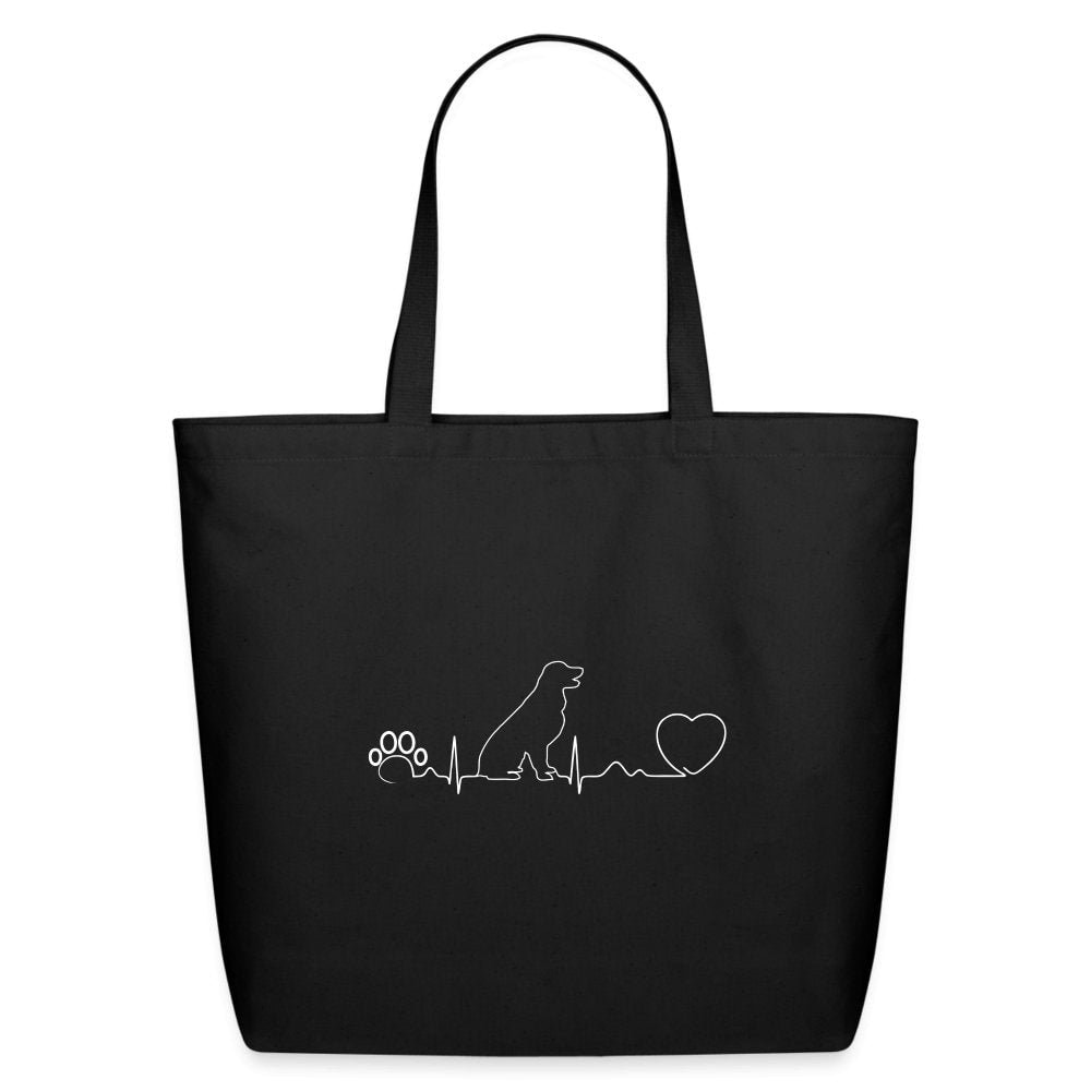 Dog Heartbeat Eco-Friendly Cotton Tote Bag - Natural Cotton Reusable Tote